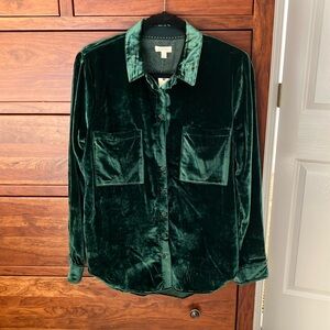 Anthropologie Pilcro Velvet Long Sleeve Button Down Shirt Women’s S